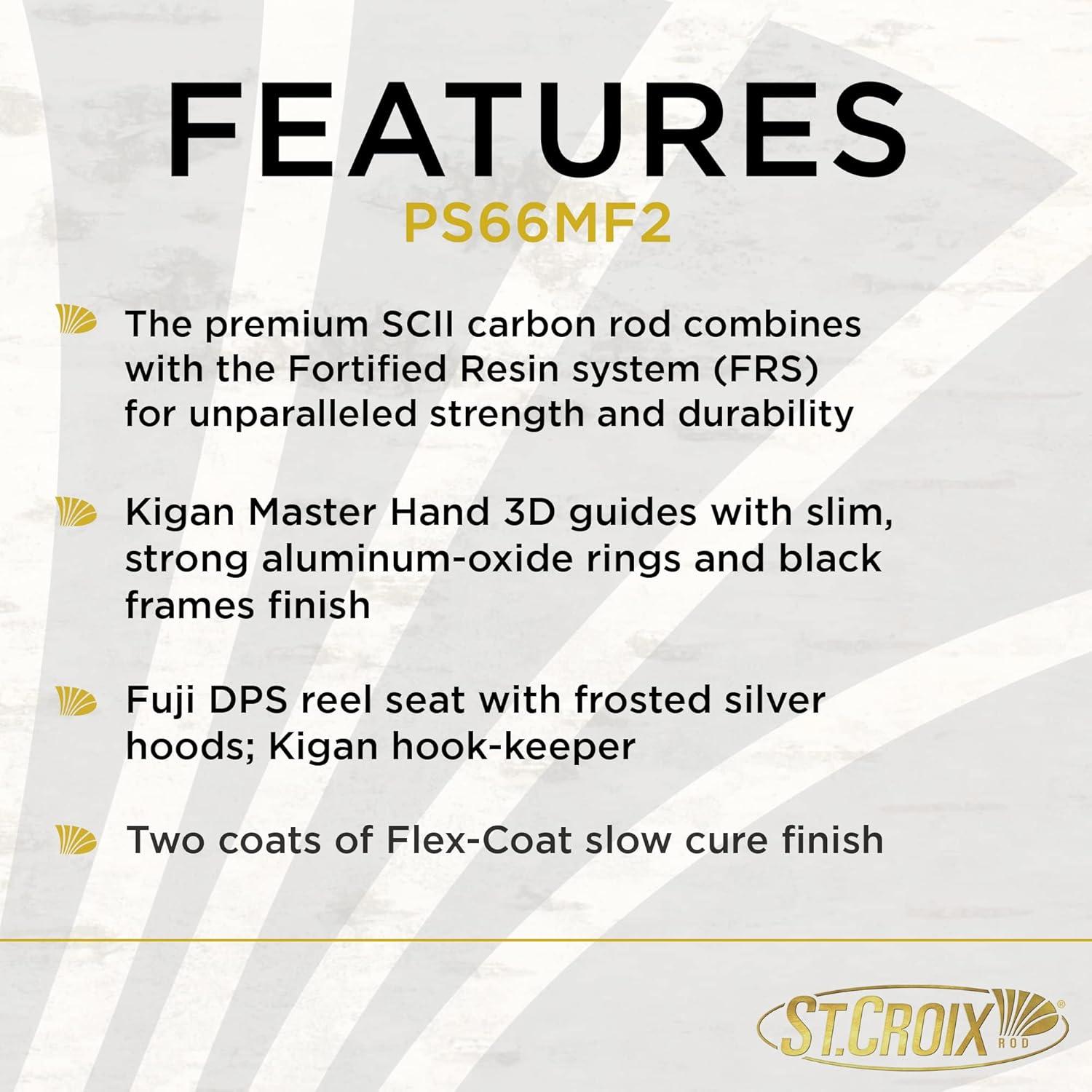 imageSt Croix Rods Premier Spinning Rod PS Premium Quality Durable High Performing Spinning Rod66 MediumFast 2 Pc